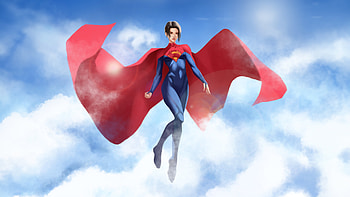 Supergirl Hound, supergirl, superheroes, artwork, digital-art, pixiv HD wallpaper