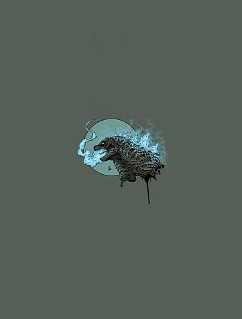 Minimal, Godzilla, art HD phone wallpaper