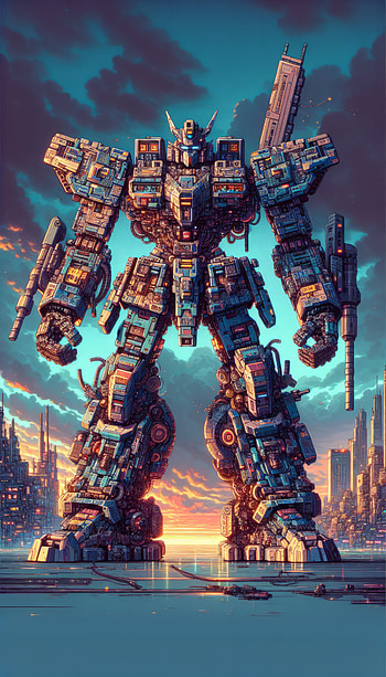 Futuristic Mech Cityscape Concept Art, mecha, futuristic, Sci Fi, Digital Art HD phone wallpaper