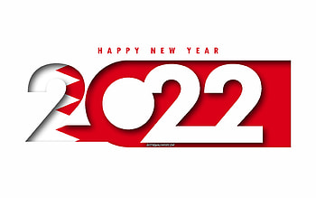Happy New Year 2022 Bahrain, white background, Bahrain 2022, Bahrain 2022 New Year, 2022 concepts, Bahrain HD wallpaper