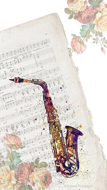 SAXO, MUSIC, DESIGN, LETTER, SONG, FLOWERS, , SAMSUNG, MUSICAL HD phone wallpaper