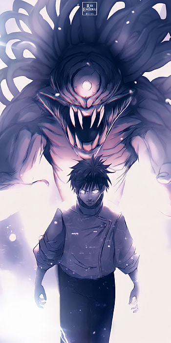 Yuta Okkotsu, art, yutaokkotsu, animeboy, light, purple, jjk, jujutsukaisen, gojo, anime HD phone wallpaper