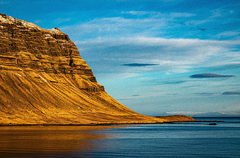 Cliff, lake, nature, coast, Iceland HD wallpaper
