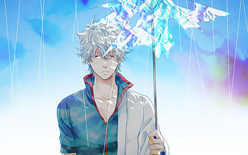 Gintoki Sakata, Gintama umbrella, Anime boys HD wallpaper