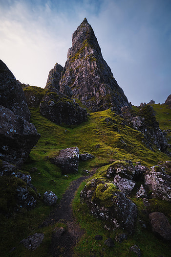 Nature, Stones, Rocks, Vertex, Top, Moss HD phone wallpaper