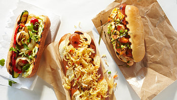 Gourmet hot dogs, , Background , Culinary masterpiece HD wallpaper