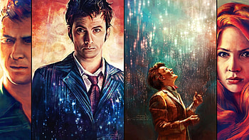 Doctor Who, The Doctor, Artwork, Painting, David Tennant, Matt Smith, Karen Gillan, Amy Pond, Rory Williams, Arthur Darvill, Alicexz, Tenth Doctor, ... HD wallpaper