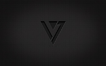 Seventeen carbon logo, , K-pop, grunge art, carbon background, creative, Seventeen black logo, K-Pop Boy Band, music stars, Seventeen logo, Seventeen HD wallpaper