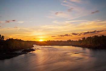 Nature, Rivers, Trees, Sunset, Sky HD wallpaper