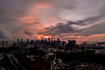 Cities, Sunset, City, Building, Evening HD wallpaper