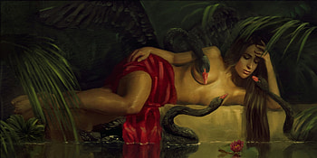 Leda and the Swans, art, fantasy, painting, , girl, woman, beautiful, digital, swans, lamamake HD wallpaper
