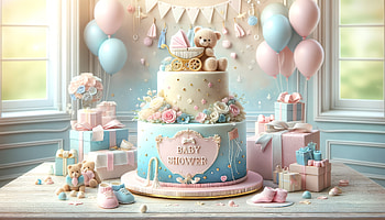 Baby Shower Celebration, baby shower, cake, christmas ornaments, balloon, gift HD wallpaper
