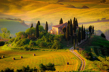 Tuscany view, Tuscan, landscape, view, autumn, villa, beautiful, Italy, travel HD wallpaper