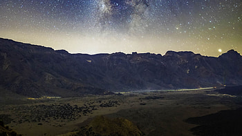 Rocky Mountains Under Milky Way Stars Sky During Nighttime Mountain HD wallpaper