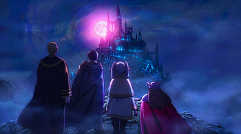 Frieren Beyond Journeys End - Frieren Himmel Fantasy Spooky Castle Midnight Sun, Frieren: Beyond Journey's End, Himmel (Frieren: Beyond Journey's End), Fantasy Castle, Spooky, Anime HD wallpaper
