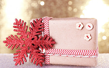 Christmas Gift, flakes, gift, box, Christmas HD wallpaper