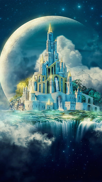Fantasy Village, atmosphere, cloud, house HD phone wallpaper