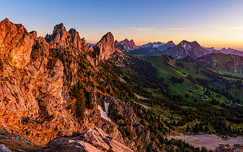Alps, Switzerland, sunset, beautiful nature, rocks, mountains, cliffs, Europe, mountain landscapes HD wallpaper