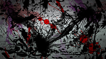 Splat!!, white, black, red, splat, cant think of a fourth HD wallpaper