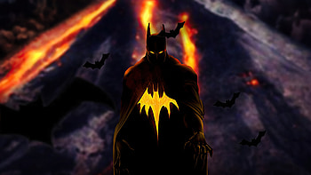 Batman, yellow eyes, glow, dark, art HD wallpaper