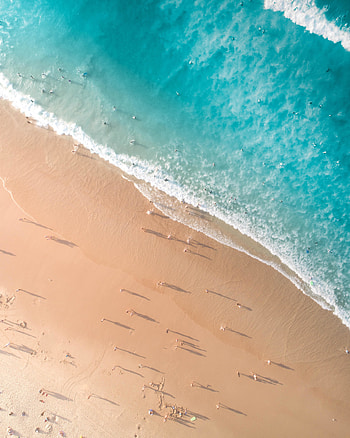 Aerial view, calm and peaceful beach, nature, summer HD phone wallpaper