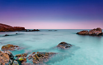 Nature, Water, Stones, Sky, Horizon, Morning, Line, Reefs, Azure HD wallpaper