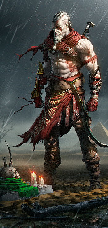 God of War, background, Epic battles, Fiery action HD phone wallpaper