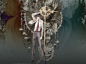 Light and Shinigami, death mote, anime, light, japan HD wallpaper