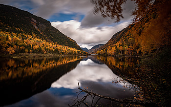 Mountain River, river, nature, reflection, mountain HD wallpaper