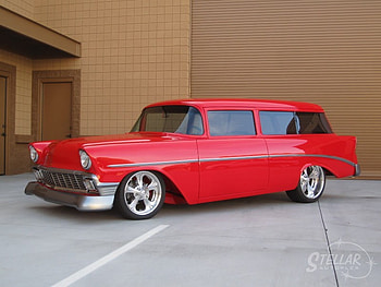 1956 Chevrolet Nomad Custom, classic, chevrolet, 56, gm, custom, 1956, stationwagon, red, cool, chevy, vintage, nomad HD wallpaper