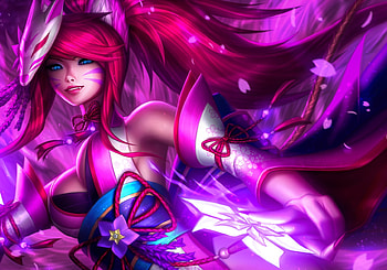 Fire Kitsune, blue, frumusete, kitsune, girl, fox, pink, fantasy, luminos, fire, michellehoefener HD wallpaper
