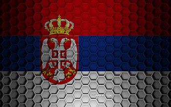 Serbia flag, 3d hexagons texture, Serbia, 3d texture, Serbia 3d flag, metal texture, flag of Serbia HD wallpaper