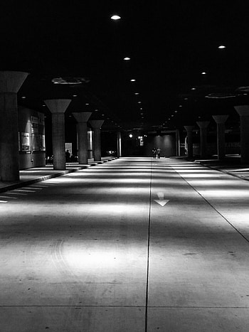 Architecture, Dark, Miscellanea, Miscellaneous, Bw, Chb, Parking, Underground HD phone wallpaper