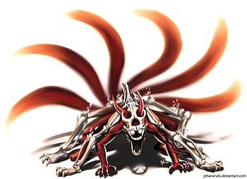 kyuubi, skull, naruto, tail 6 HD wallpaper