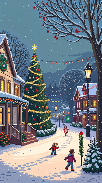 Magical Christmas Town for Your , Christmas, winter, snow HD phone wallpaper