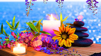 Spa, Candle, Flowers, Orchids, Stones HD wallpaper
