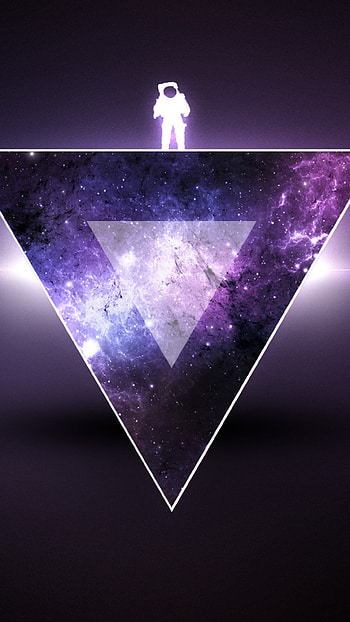 Preview texture, triangle, astronaut, minimalism HD phone wallpaper
