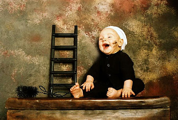 baby chimney sweeper, chimney, baby, cute, laugh HD wallpaper