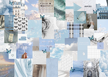 blue + white aesthetic laptop - baby blue + white aesthetic collage for a laptop. Aesthetic , Laptop , Cute laptop, Light Blue HD wallpaper