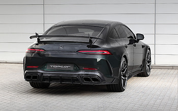 Mercedes-Benz AMG GT 63S, rear view, exterior, topcar, tuning GT 63 S, black carbon fiber AMG GT 63S, tuning, German cars, Mercedes-Benz HD wallpaper