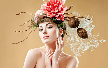 ღ, Model, Girl, Flower, Makeup HD wallpaper