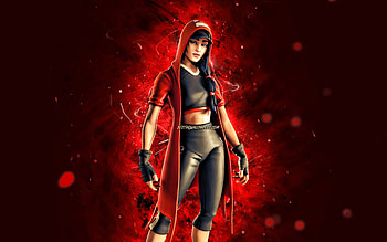 Red Clutch, , red neon lights, Fortnite Battle Royale, Fortnite characters, Red Clutch Skin, Fortnite, Red Clutch Fortnite HD wallpaper