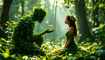 Enchanted Proposal: A Ultra, proposal, nature, romance, forest, greenery HD wallpaper