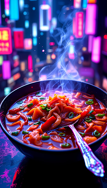 Kimchi Delight: A Vibrant for Food Lovers, food, neon HD phone wallpaper