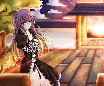 Byakuren Hijiri, purple hair, touhou, cute, girl, long hair, dress HD wallpaper