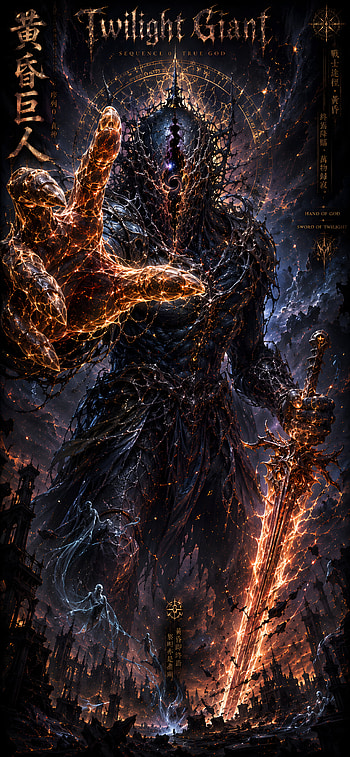 Twilight Giant, Fan Art, AI Art, Amoled HD phone wallpaper