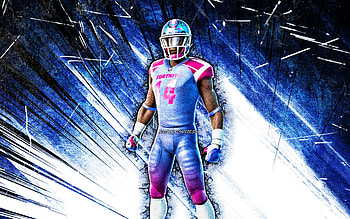 Scrimmage Scrapper, grunge art, Fortnite Battle Royale, Fortnite characters, blue abstract rays, Scrimmage Scrapper Skin, Fortnite, Scrimmage Scrapper Fortnite HD wallpaper