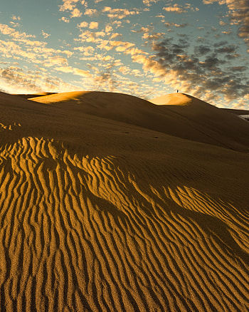 Sand, Desert, Silhouette, Miscellanea, Miscellaneous, Loneliness, Dunes, Links HD phone wallpaper