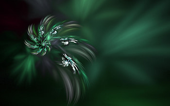 Flower in green, fractal, abstract, green, flower HD wallpaper