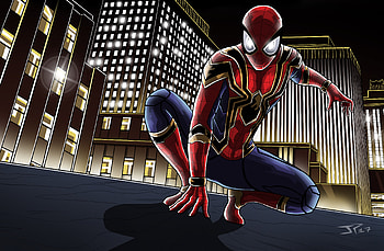 Iron Spider Suit In Avengers Infinity War Artwork, spiderman, artist, deviantart, digital-art, superheroes HD wallpaper